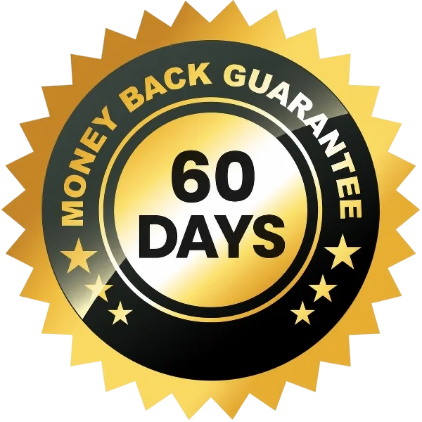 PressureCalm 60-day money-back guarantee seal